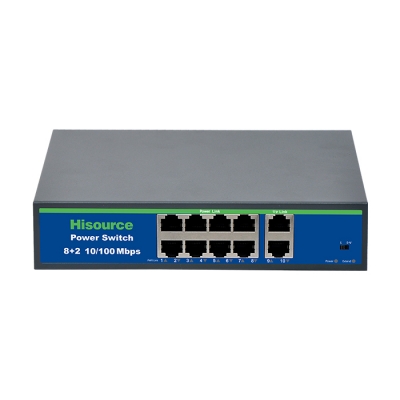 8POE+2FE 250M EXTEND POE Switch (Built-in 24V 5A Adapter)